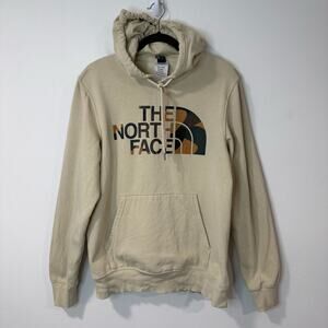 The North Face Men's Half Dome Hoodie Sweatshirt Logo Tan Camo Medium Fleece